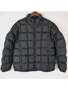 Eddie Bauer Women's Large Black Waffle Quilted 550 Goose Down Fill Puffer Jacket